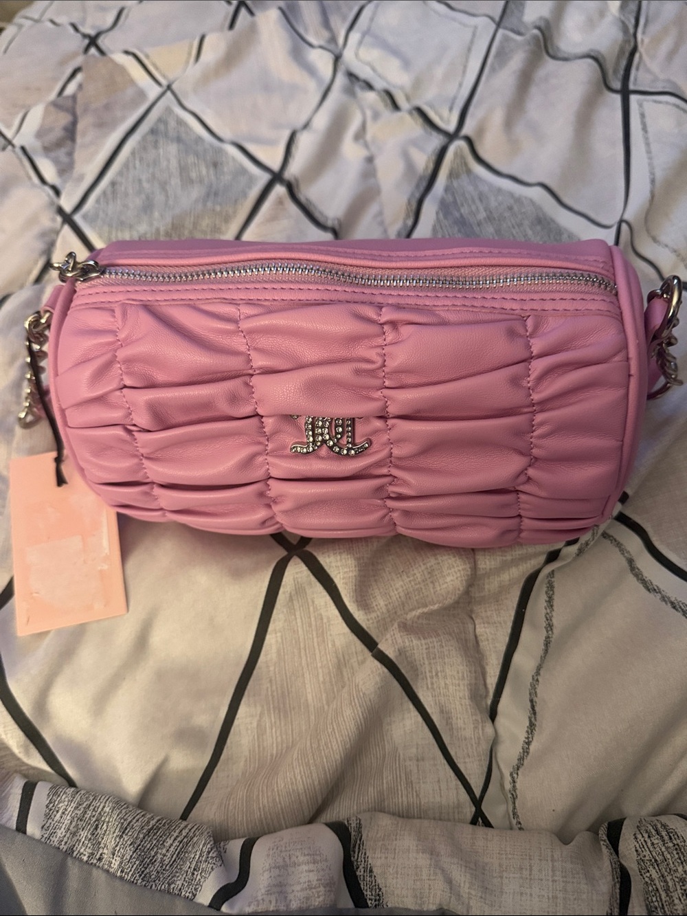 Juicy Couture Quilted Barrel Shoulder Bag Pink NWT